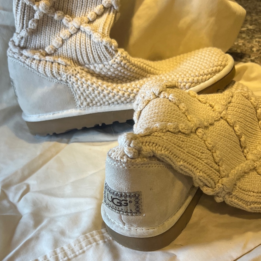 UGG Beige Knit Boots